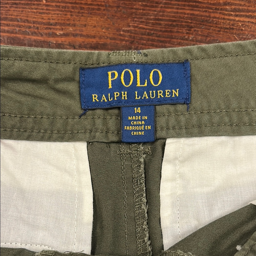 Polo by Ralph Lauren Green Cargo Chino Shorts size 14